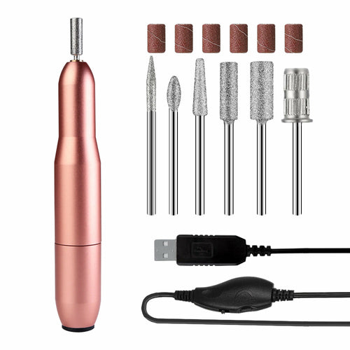 USB Nail Drill Set Electric Nail Polisher Portable Nail File Kit