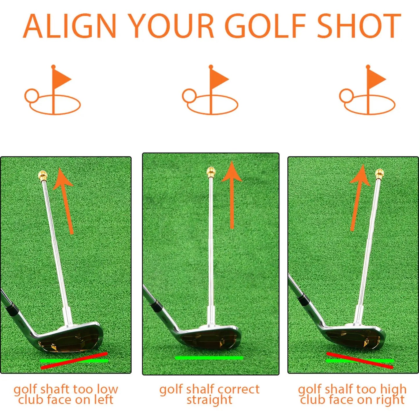 Golf Magnetic Alignment Tool Golf Direction Rod Golf Club Alignment