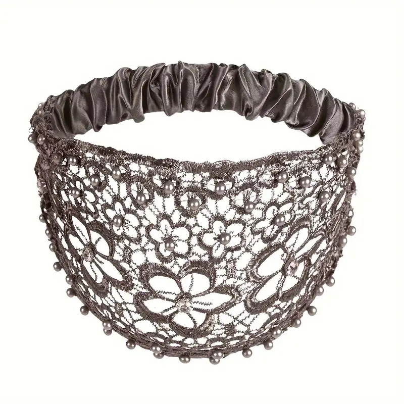 4 Pack Boho Lace Headbands With Faux Pearls